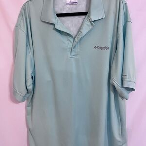 Columbia Men's Aqua Polo Shirt Sz XL